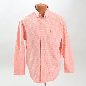 NAUTICA CLASSIC FIT CORAL PLAID SIZE 16.5 NECK